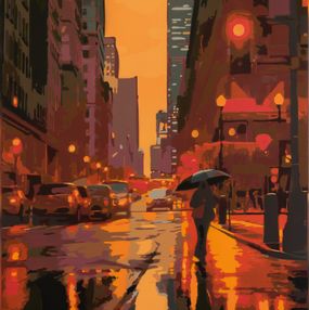 Peinture, New York City Rain #3, Marco Barberio