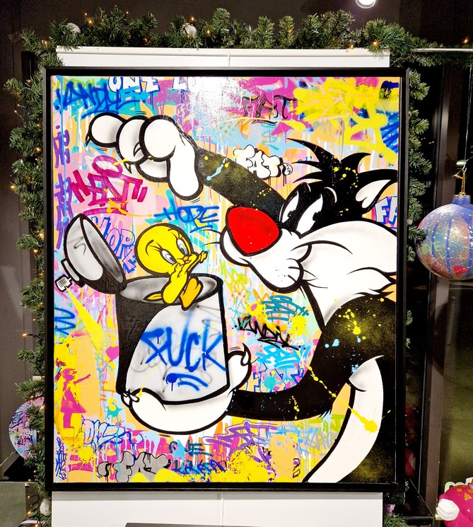 Fat, Titi et Grosminet, Painting on canvas