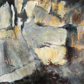 Peinture, La Source de La Loue - Grotte et cascade - série Paysage de montagne, Anne-Marie Renno