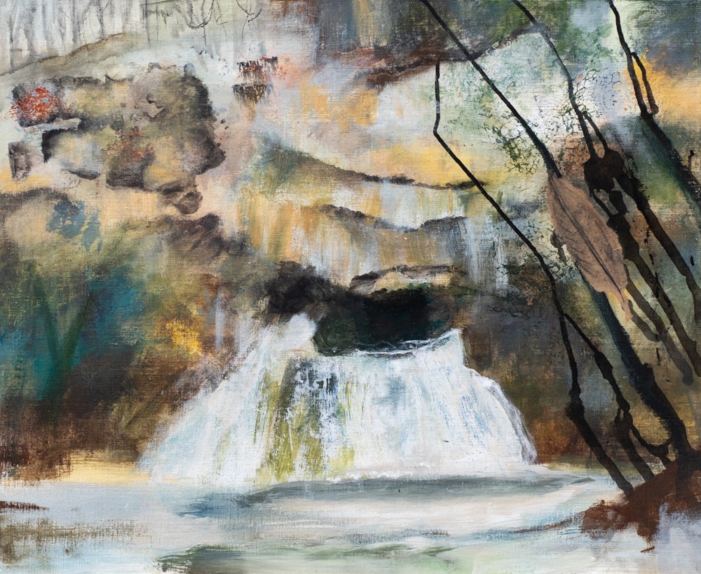 Anne-Marie Renno, La Source de La Loue - Grotte et cascade - série Paysage de montagne Anne-Marie Renno, La Source de La Loue - Grotte et cascade - série Paysage de montagne