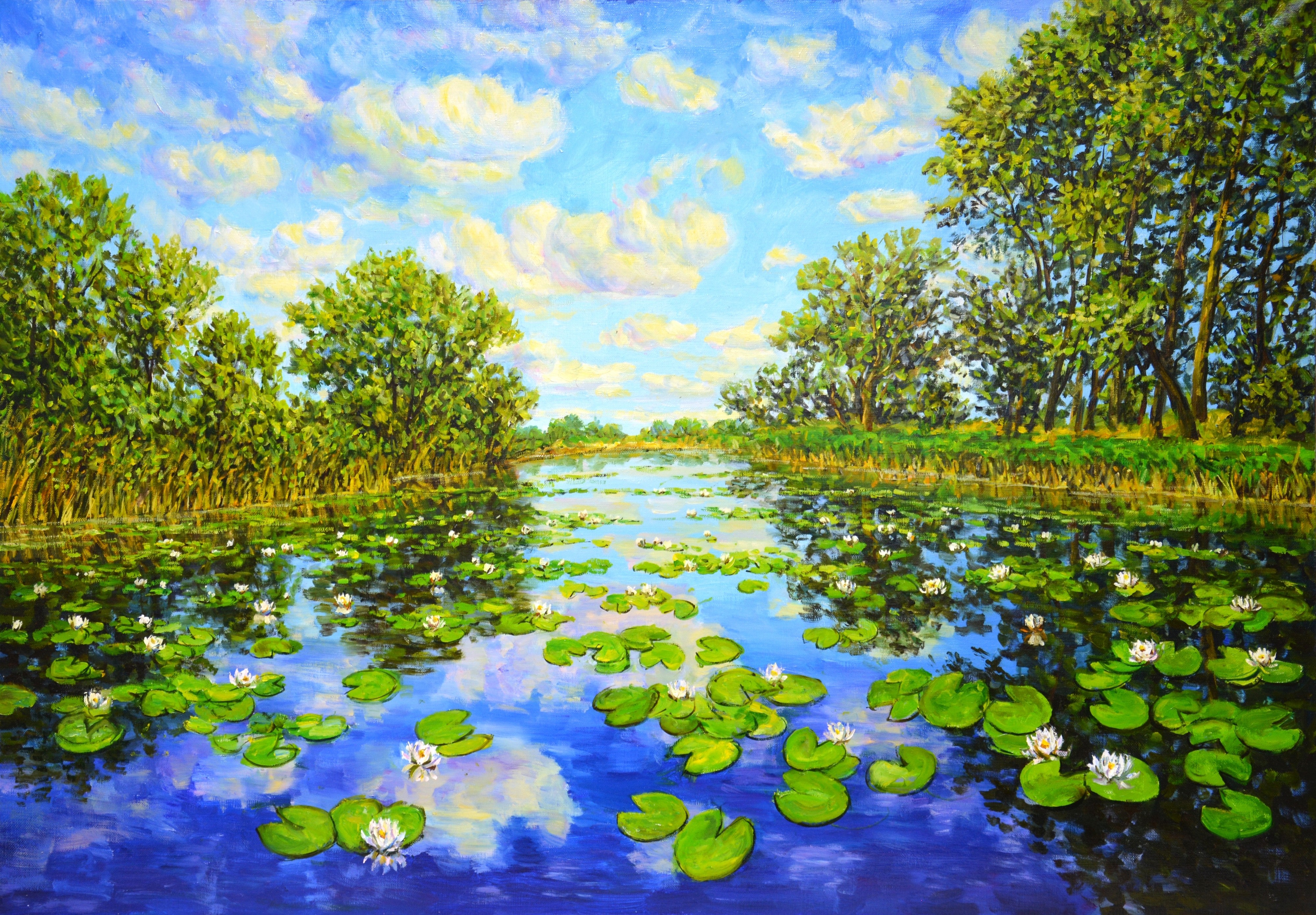 Iryna Kastsova, Landscape with Water Lilies Iryna Kastsova, Landscape with Water Lilies