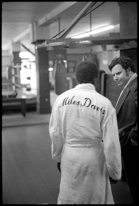 Glen Craig, Miles Davis Standing in his Robe at Gleason's Gym, NYC, 1970 Glen Craig, Miles Davis Standing in his Robe at Gleason's Gym, NYC, 1970