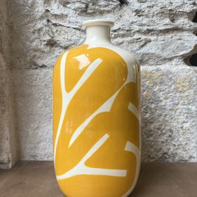 Vase blanc & jaune, Valérie Le Roux