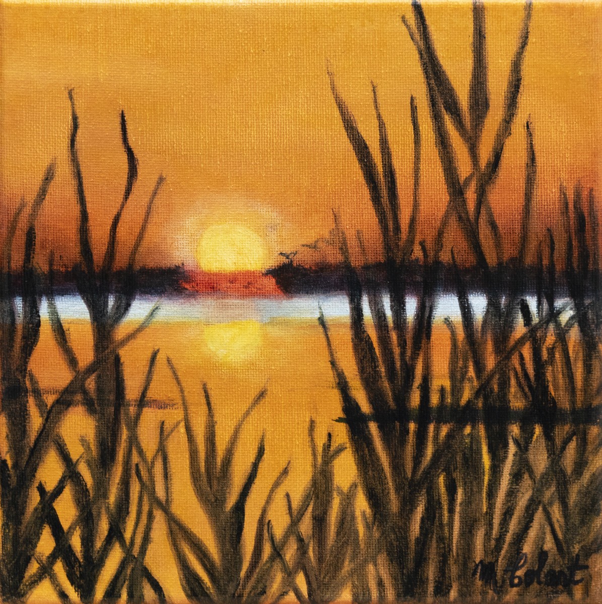 Myriam Colart, Coucher de soleil sur l'étang de Vaccarès - série Paysage de Camargue Myriam Colart, Coucher de soleil sur l'étang de Vaccarès - série Paysage de Camargue