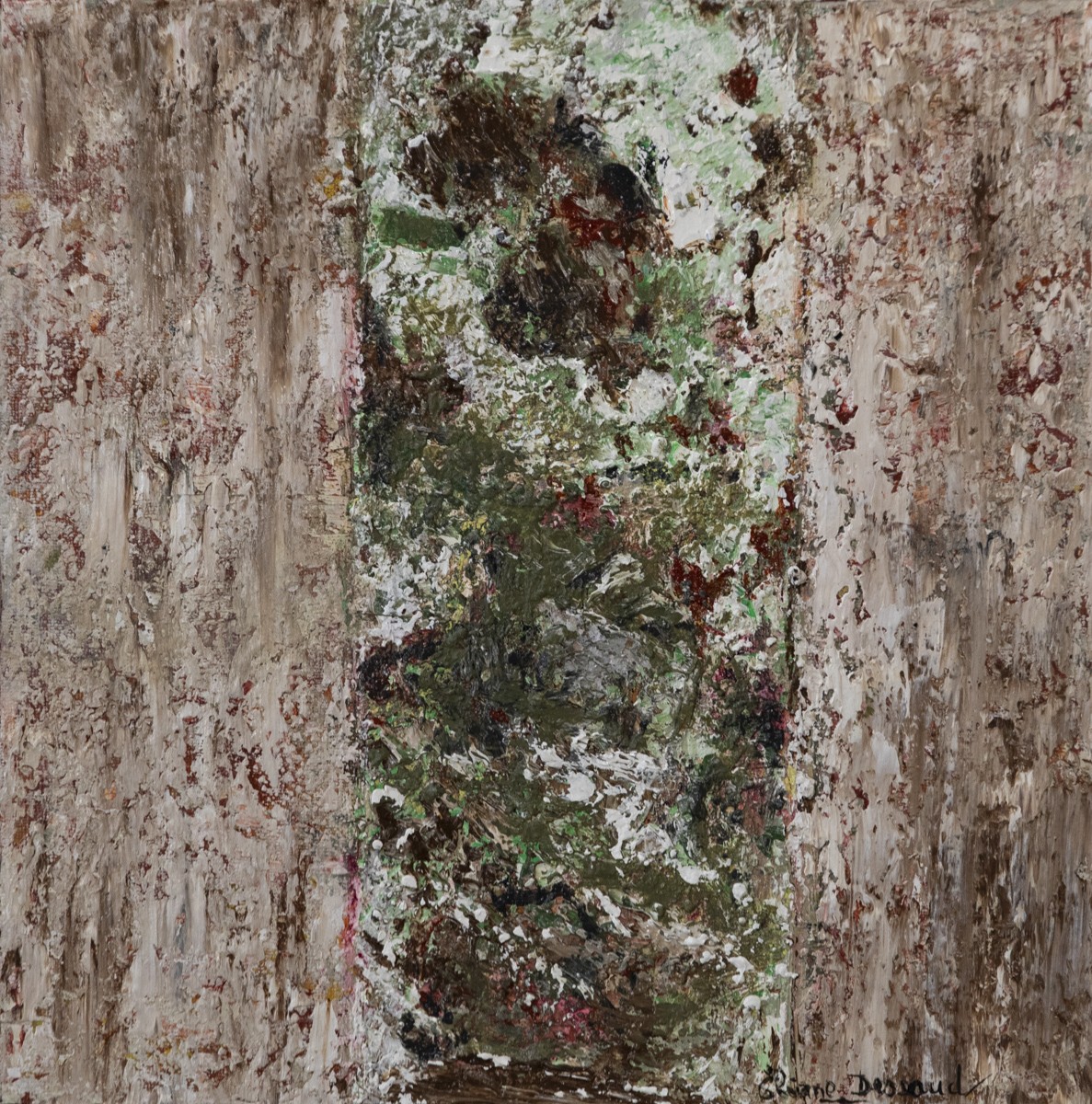 Eliane Dessaud, Marbre levant vert - Roche serpentine - série écorces d'arbres et minéraux Eliane Dessaud, Marbre levant vert - Roche serpentine - série écorces d'arbres et minéraux
