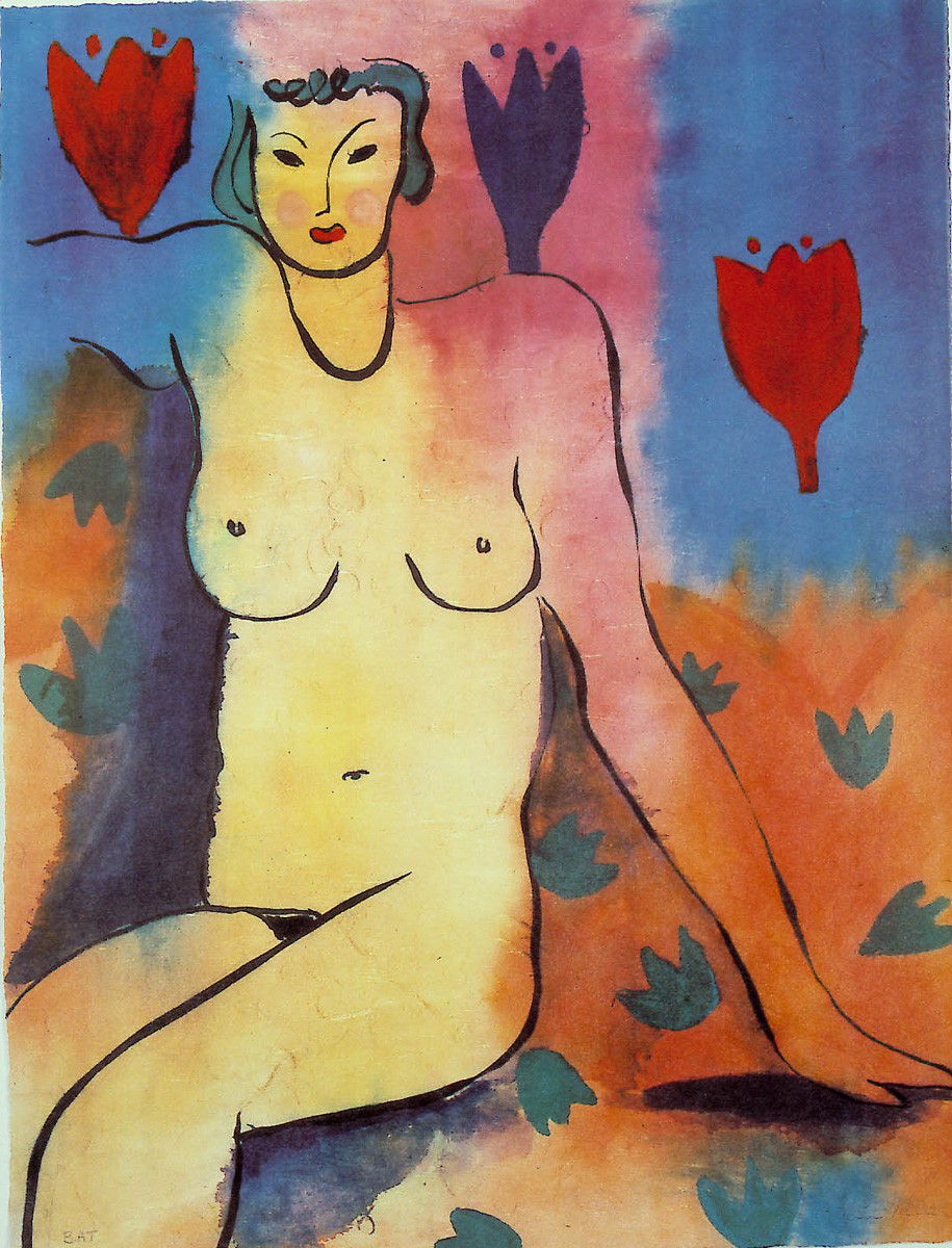 Marcel Villier, Mujer con tulipanes Marcel Villier, Mujer con tulipanes