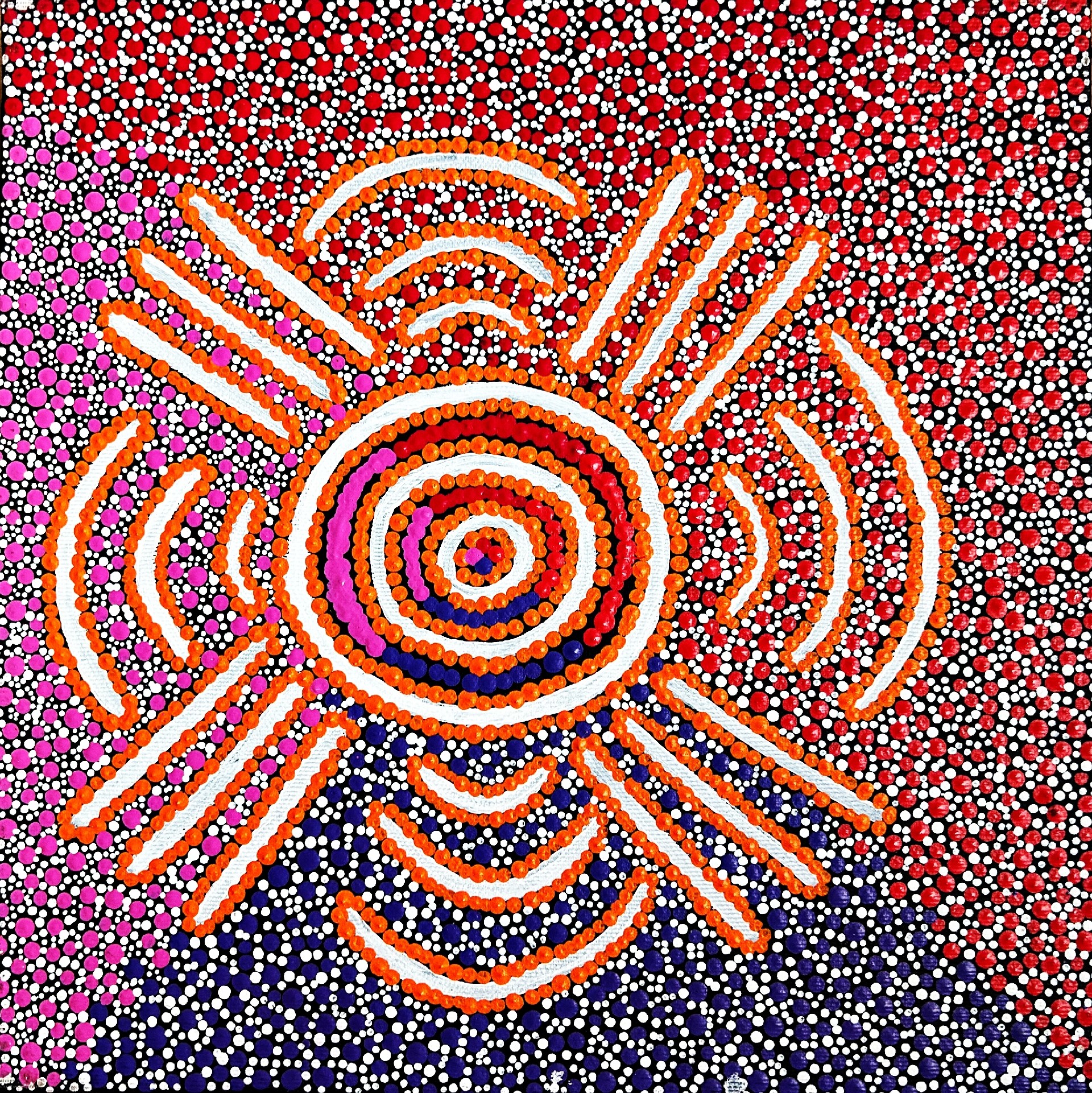 Valentine Nakamarra White, Lukarrara Jukurrpa (Desert Fringe-rush Dreaming) Valentine Nakamarra White, Lukarrara Jukurrpa (Desert Fringe-rush Dreaming)