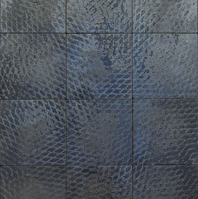 Sculpture, Black, Expanded Metal Tile. Wall Sculpture, Clemens Wolf