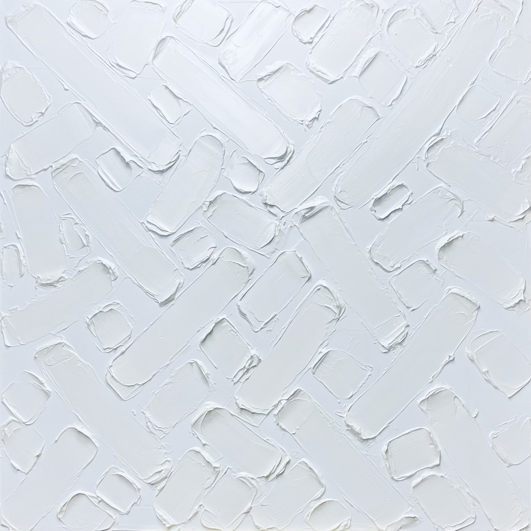 Nataliia Krykun, White stripes 2 - 3d textured, plaster Nataliia Krykun, White stripes 2 - 3d textured, plaster