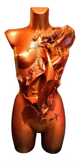 Sculpture, Buste de femme cuivre, Jérôme Sorolla "Le parrain des arts"