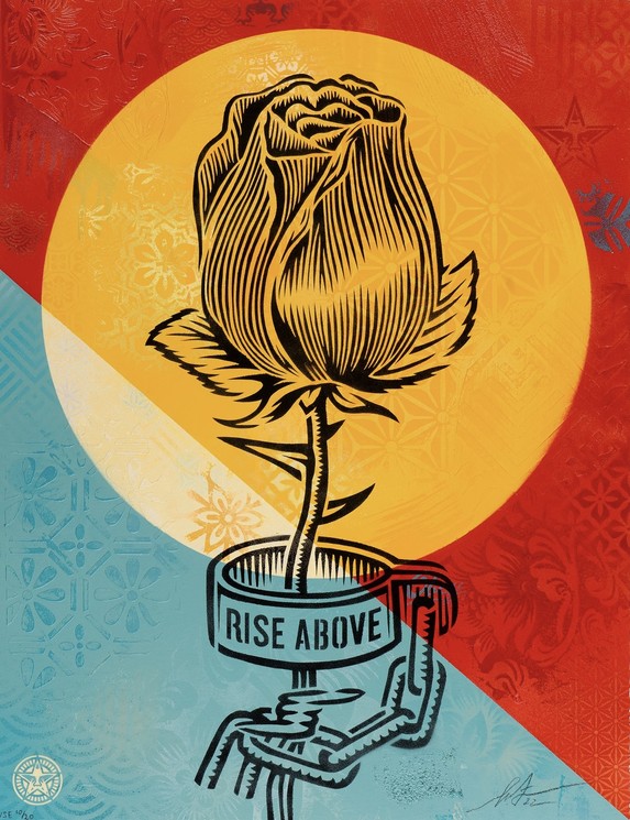 Rise Above Rose Geometric by Shepard Fairey, Buy Art Online
