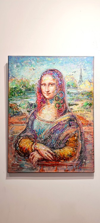 Raluca Vulcan, Joconda Olympica, Gemälde auf Leinwand