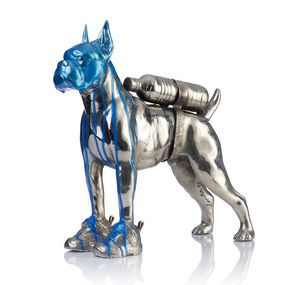 Sculpture, Cloned Bulldog with pet bottle, William Sweetlove