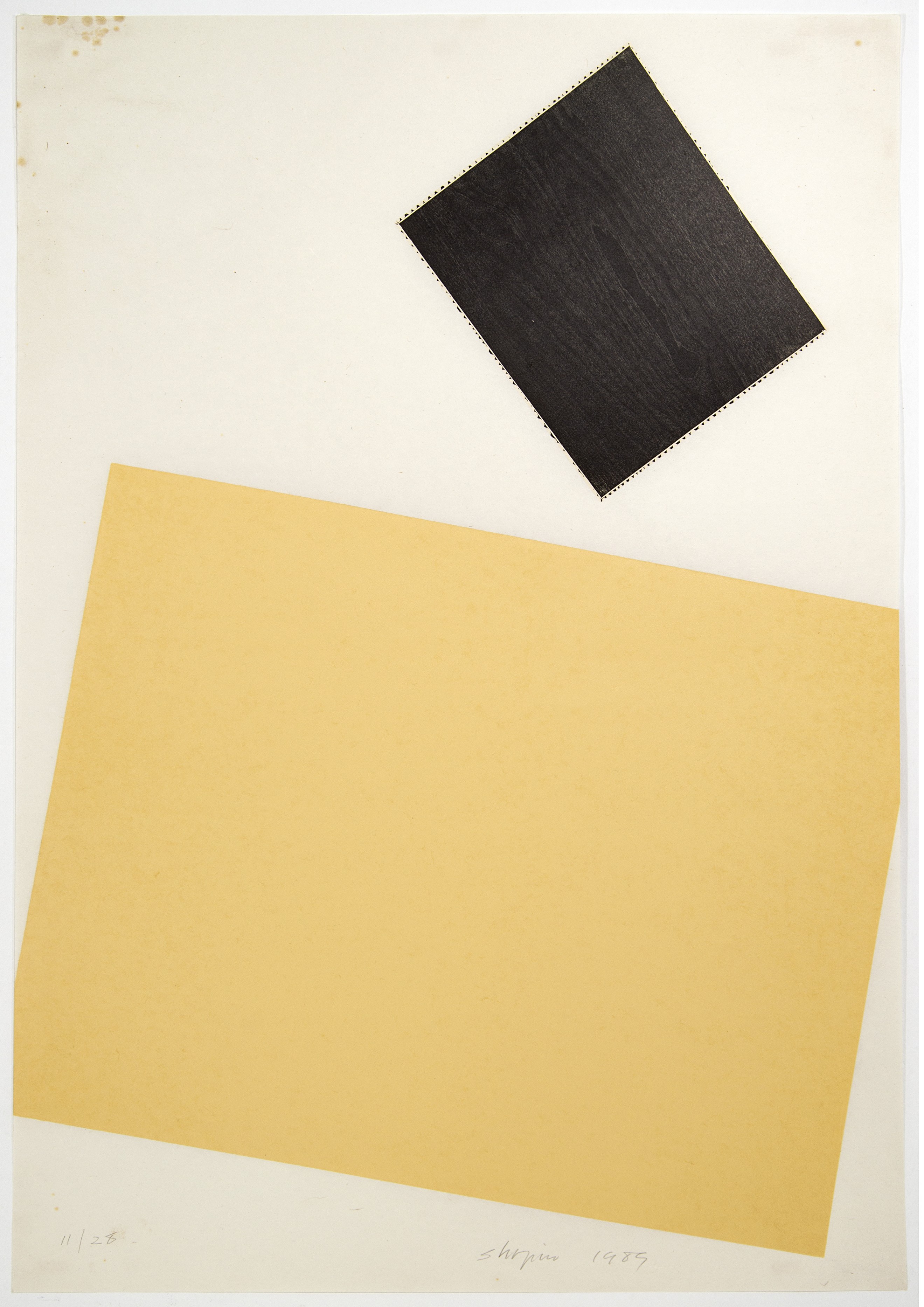 Joel Shapiro, Untitled - Woodcut in Beige and Black Joel Shapiro, Untitled - Woodcut in Beige and Black