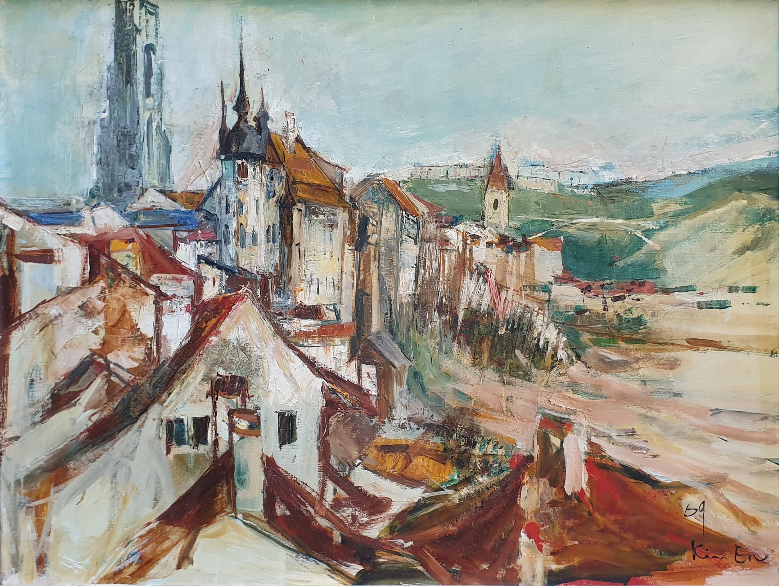 Kim En Joong, View of Fribourg, Switzerland with the Saint-Nicolas cathedral Kim En Joong, View of Fribourg, Switzerland with the Saint-Nicolas cathedral