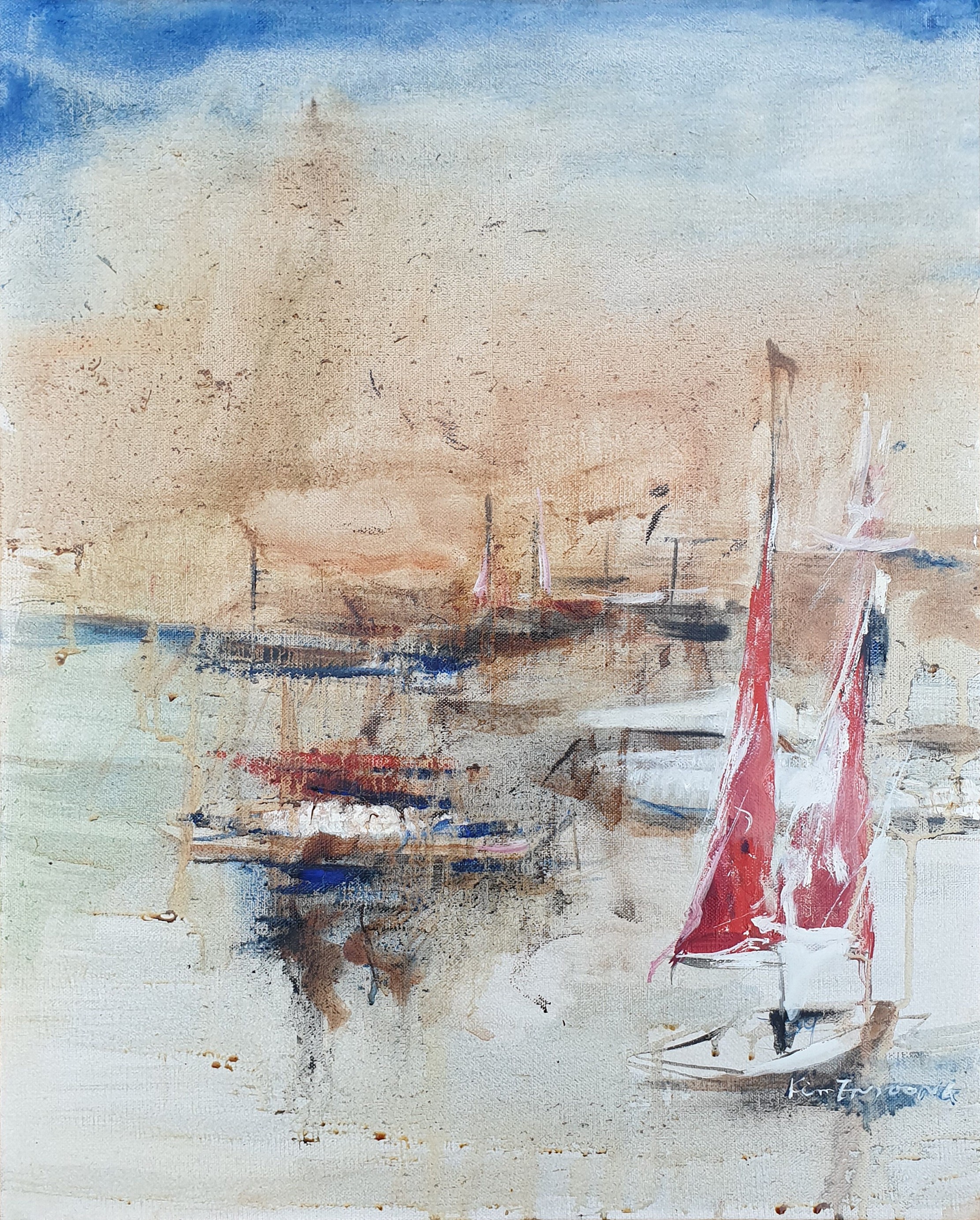 Kim En Joong, View of a Harbor on a Swiss Lake Kim En Joong, View of a Harbor on a Swiss Lake