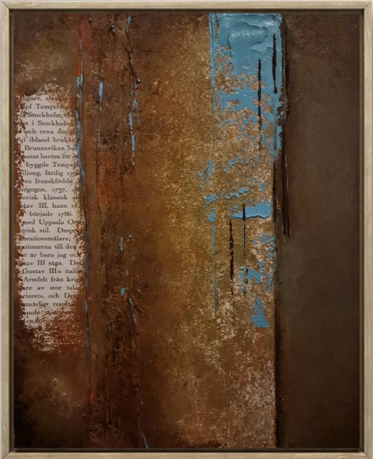 Catrine Lindström, Painting with artword in brown Catrine Lindström, Painting with artword in brown