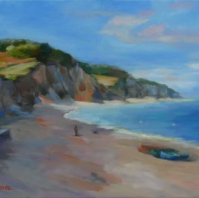 Painting, Falaises Quiberville sur mer, Laurence Gasior