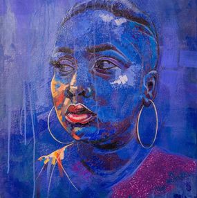 Painting, The Gaze III (Purple), Godspower Odogwu