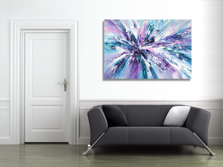 Peter Nottrott, Purple Turquoise Blue XL 1, Painting on canvas