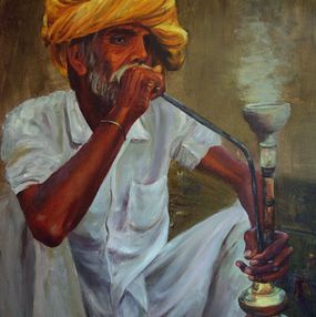 Painting, Fumador hindú, José Luis Pagador Ponce