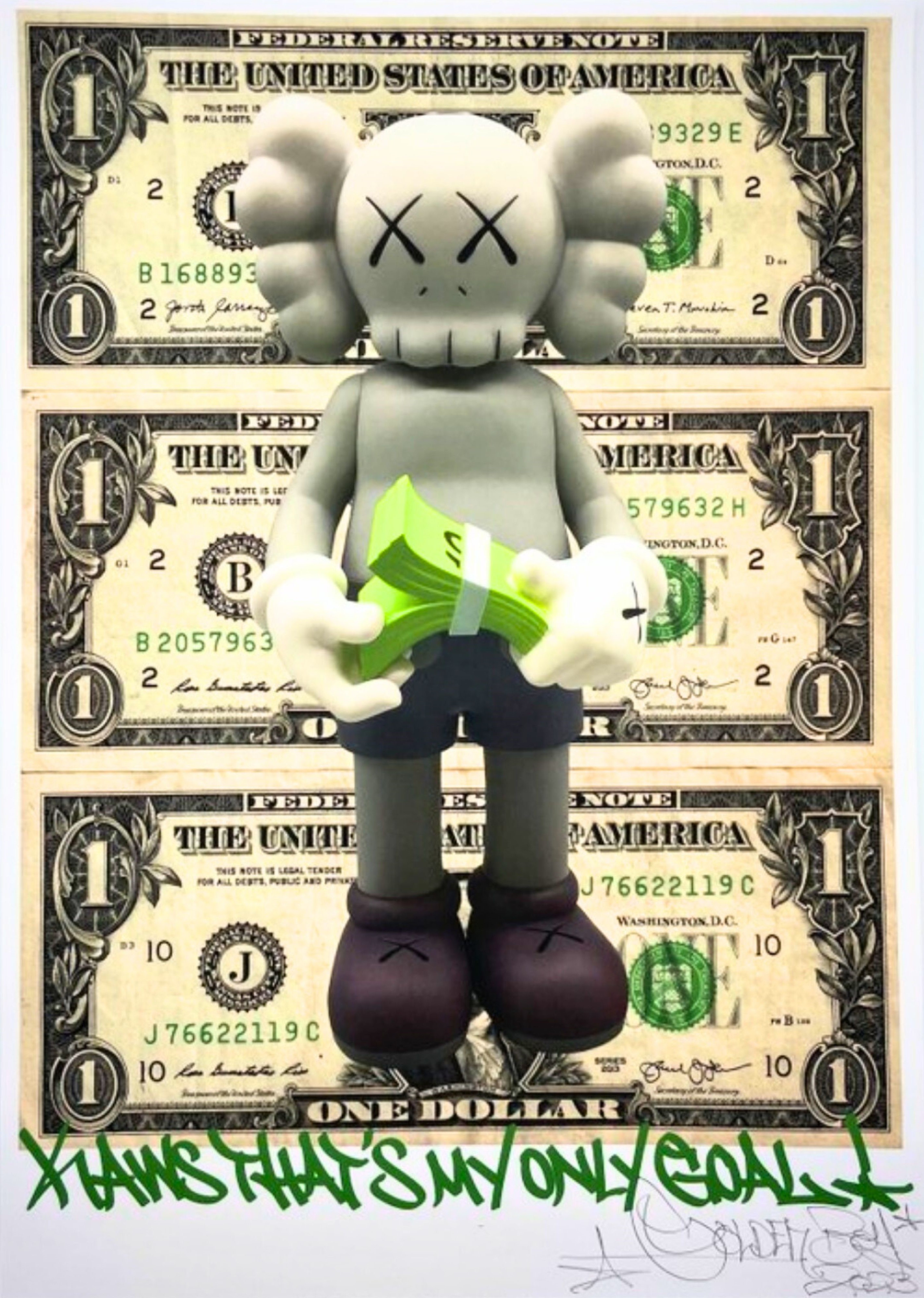Golden Boy, KAWS - I love money Golden Boy, KAWS - I love money