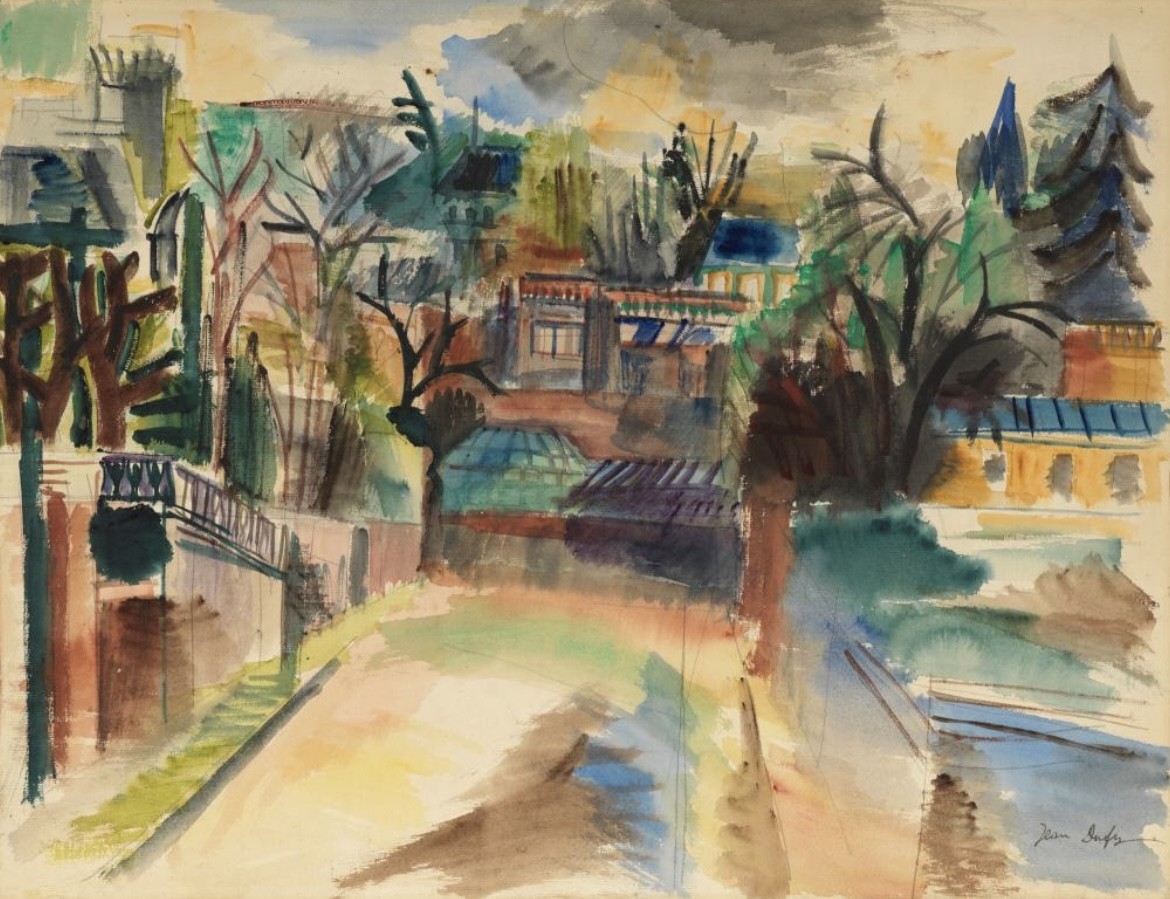 Jean Dufy, Maisonnées dans un paysage Jean Dufy, Maisonnées dans un paysage