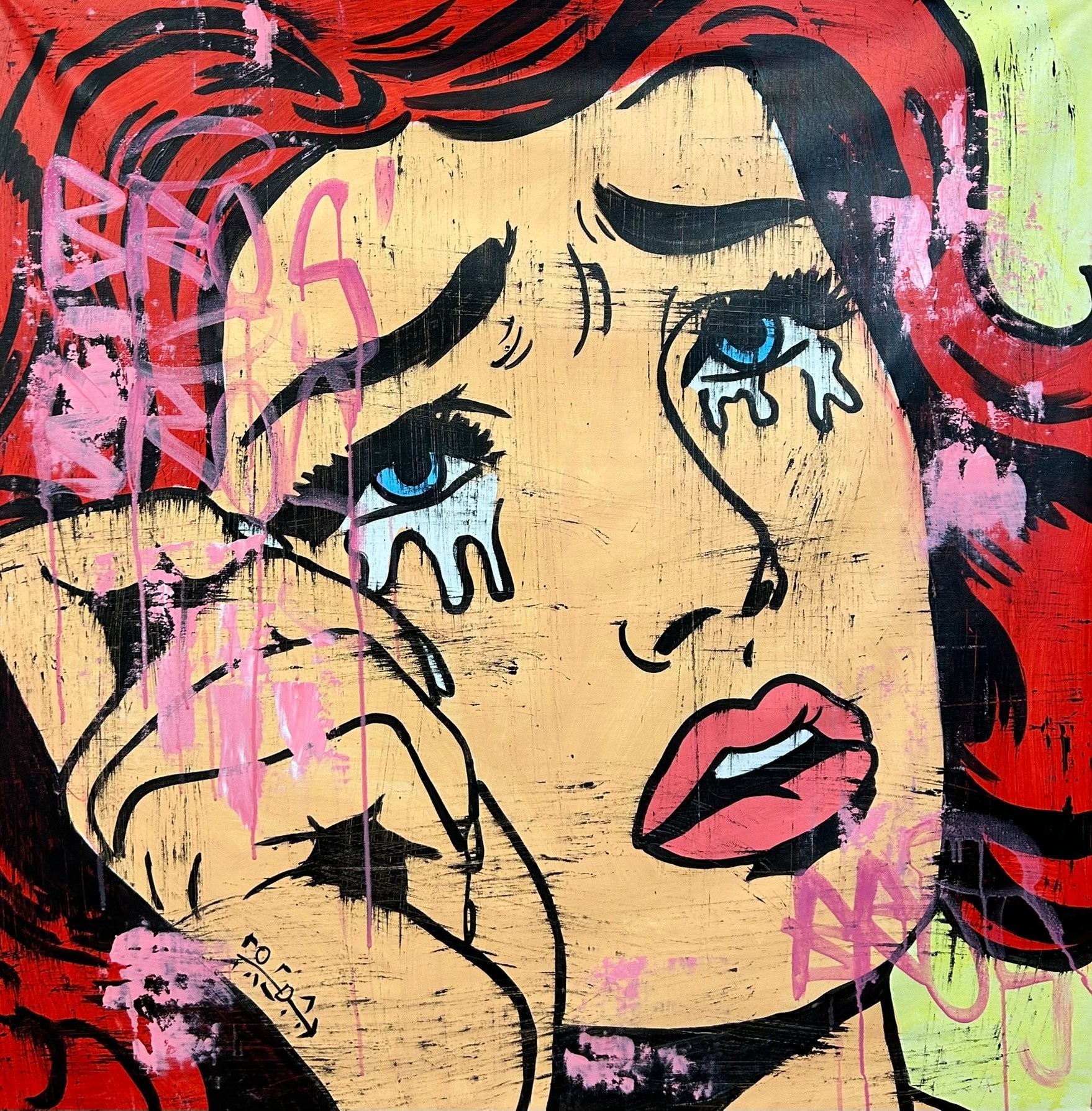 Freda People Art, Rare Lichtenstein Street Art Girl 2 Freda People Art, Rare Lichtenstein Street Art Girl 2
