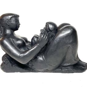 Skulpturen, Maternitè allongee (petite) (bronze), Antoniucci Volti