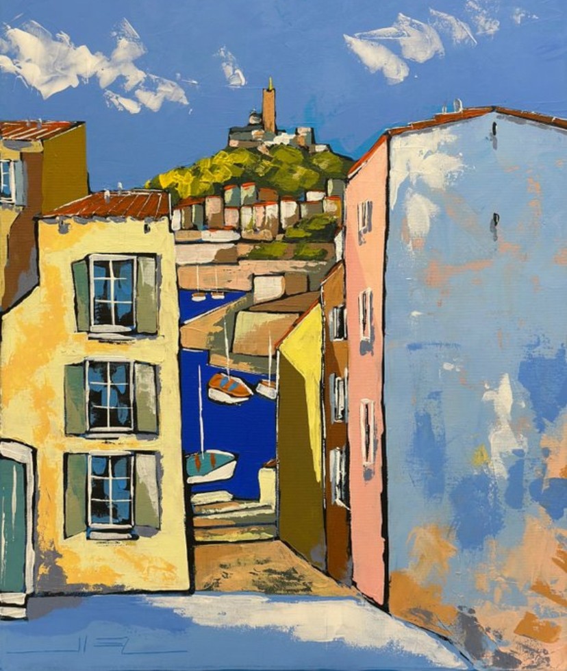 Jiel, Vue sur le vieux port de Marseille, sous le regard de le Bonne Mère Jiel, Vue sur le vieux port de Marseille, sous le regard de le Bonne Mère