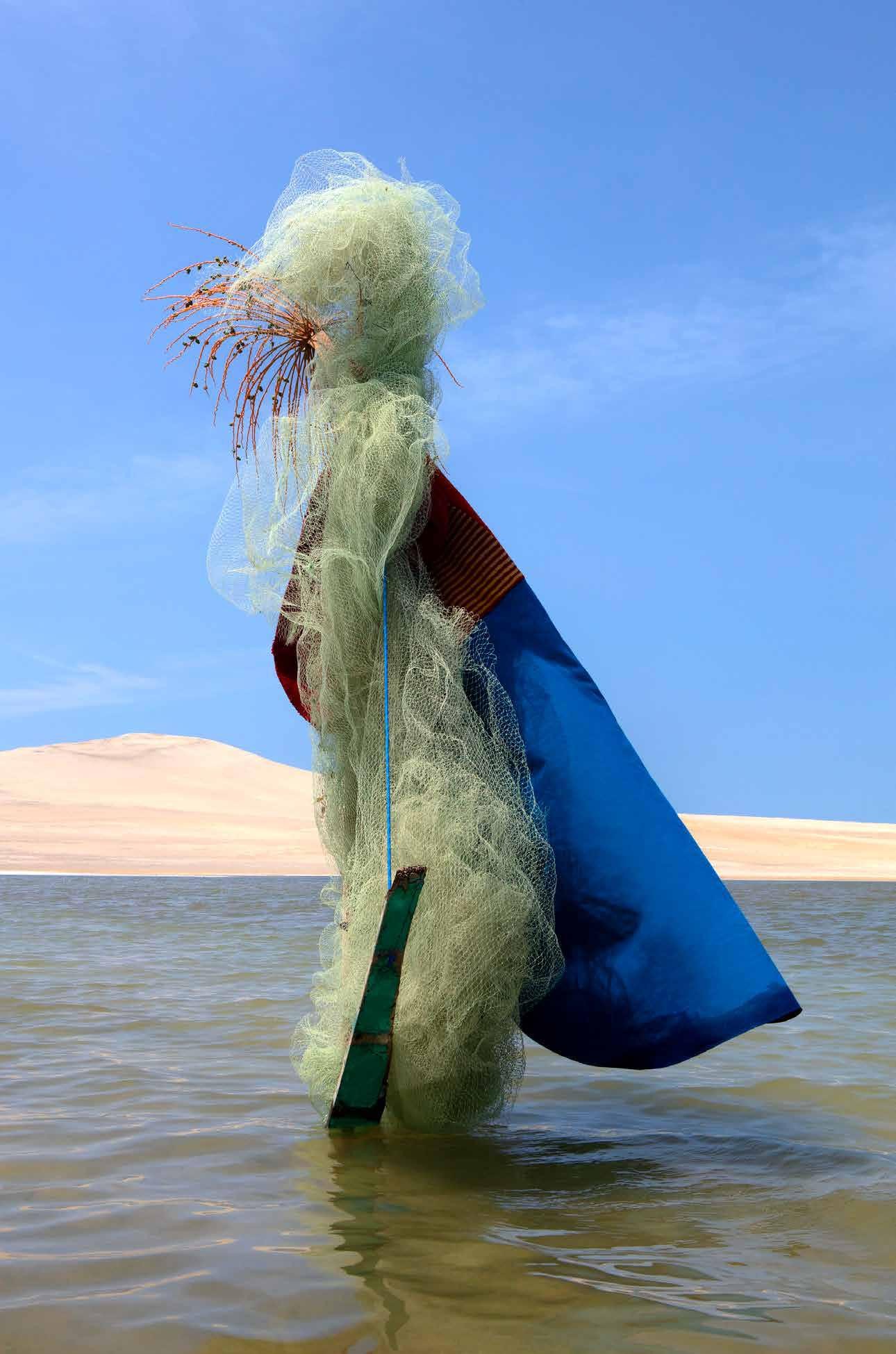 Lorenzo Vitturi, Peruvian fishing Nets, Venetian boat tarp, Banana Leaf and Drift Wood in Paracas Lorenzo Vitturi, Peruvian fishing Nets, Venetian boat tarp, Banana Leaf and Drift Wood in Paracas