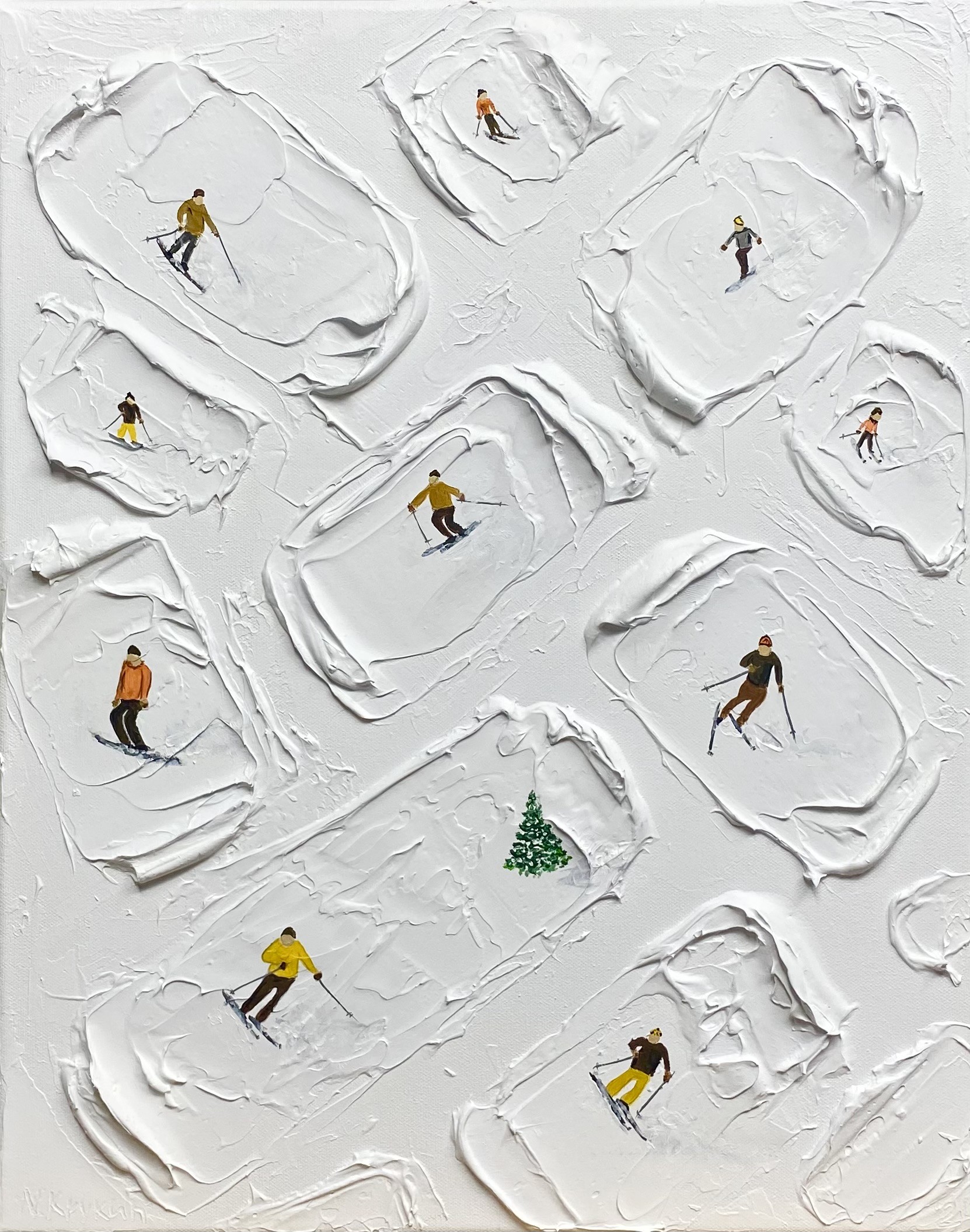 Nataliia Krykun, Series Alpine Skiing, Snowboarding, winter mountains white 3D plaster Nataliia Krykun, Series Alpine Skiing, Snowboarding, winter mountains white 3D plaster