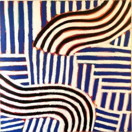 Painting, Blue and White oil, Gordon Hopkins