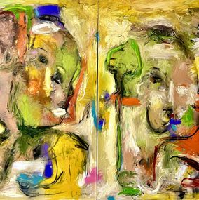 Painting, Im following you, diptych, Laurent Proneur