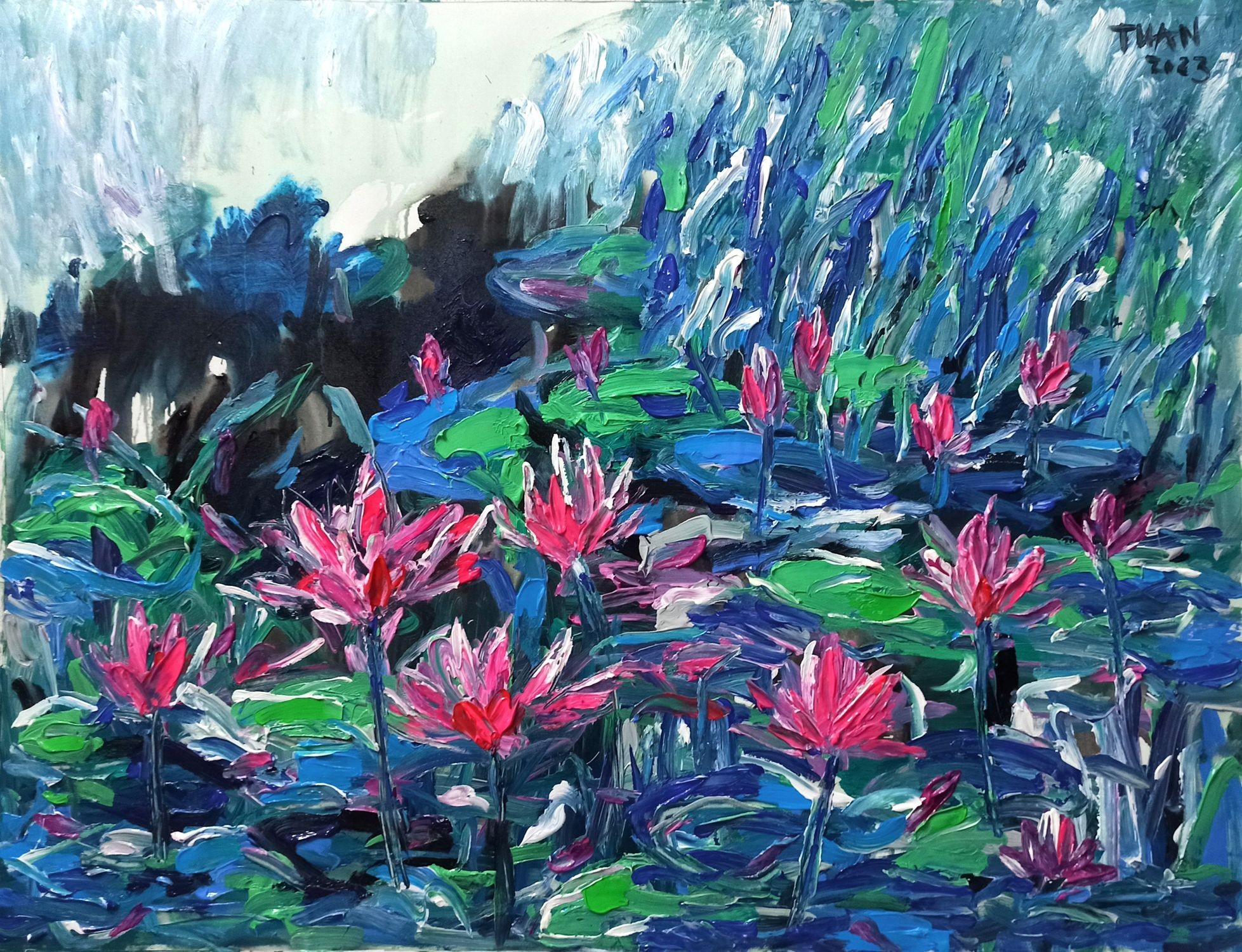 Le anh Tuan, Blooming lilies pond Le anh Tuan, Blooming lilies pond