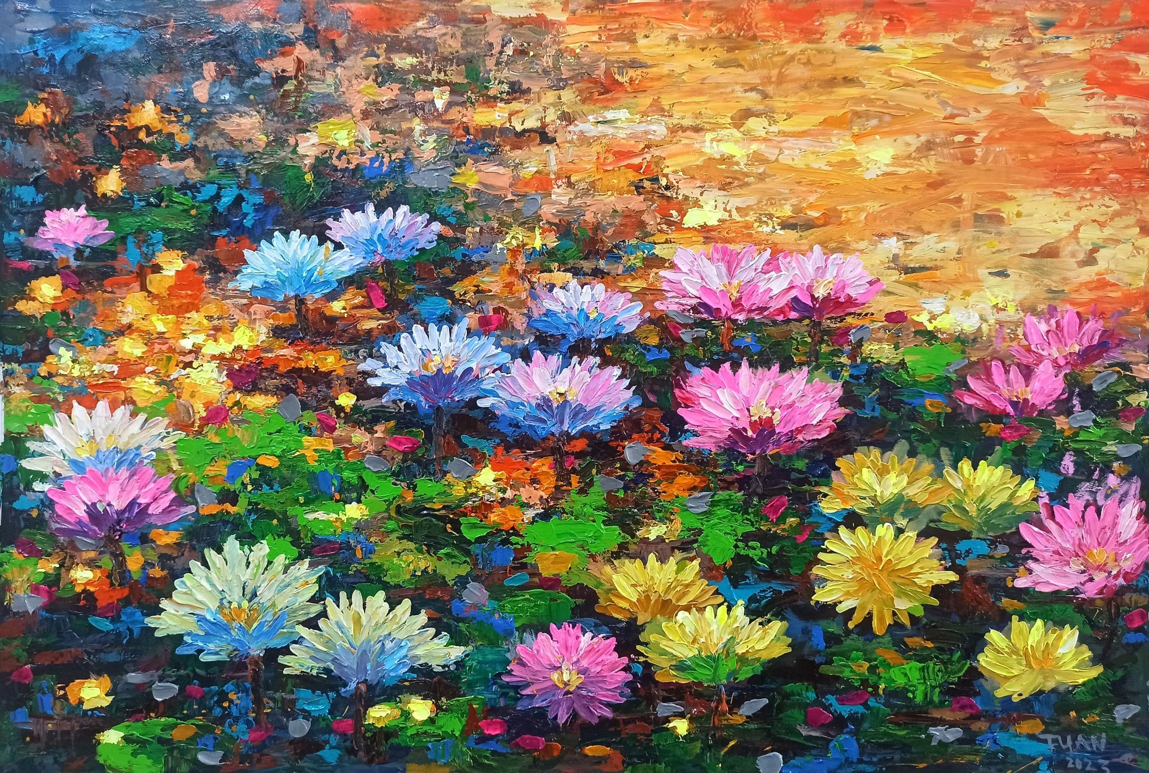 Le anh Tuan, A view reminiscent of Monet's garden in Giverny Le anh Tuan, A view reminiscent of Monet's garden in Giverny