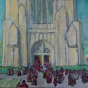 Gemälde, Graduation Day, Rockefeller Chapel, UChicago, Painting, Oil on Canvas, Leon Sarantos