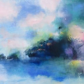 Gemälde, Landscape in blue, Ludmila Budanov