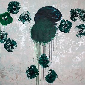 Painting, Grüner Gesang - green song, Brigitte Witzer