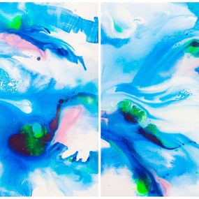 Gemälde, The Flow of Blue (diptych), Maria Bacha