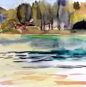 Gemälde, Summerday at Lake of Liepnitz near Berlin, Marko Fenske