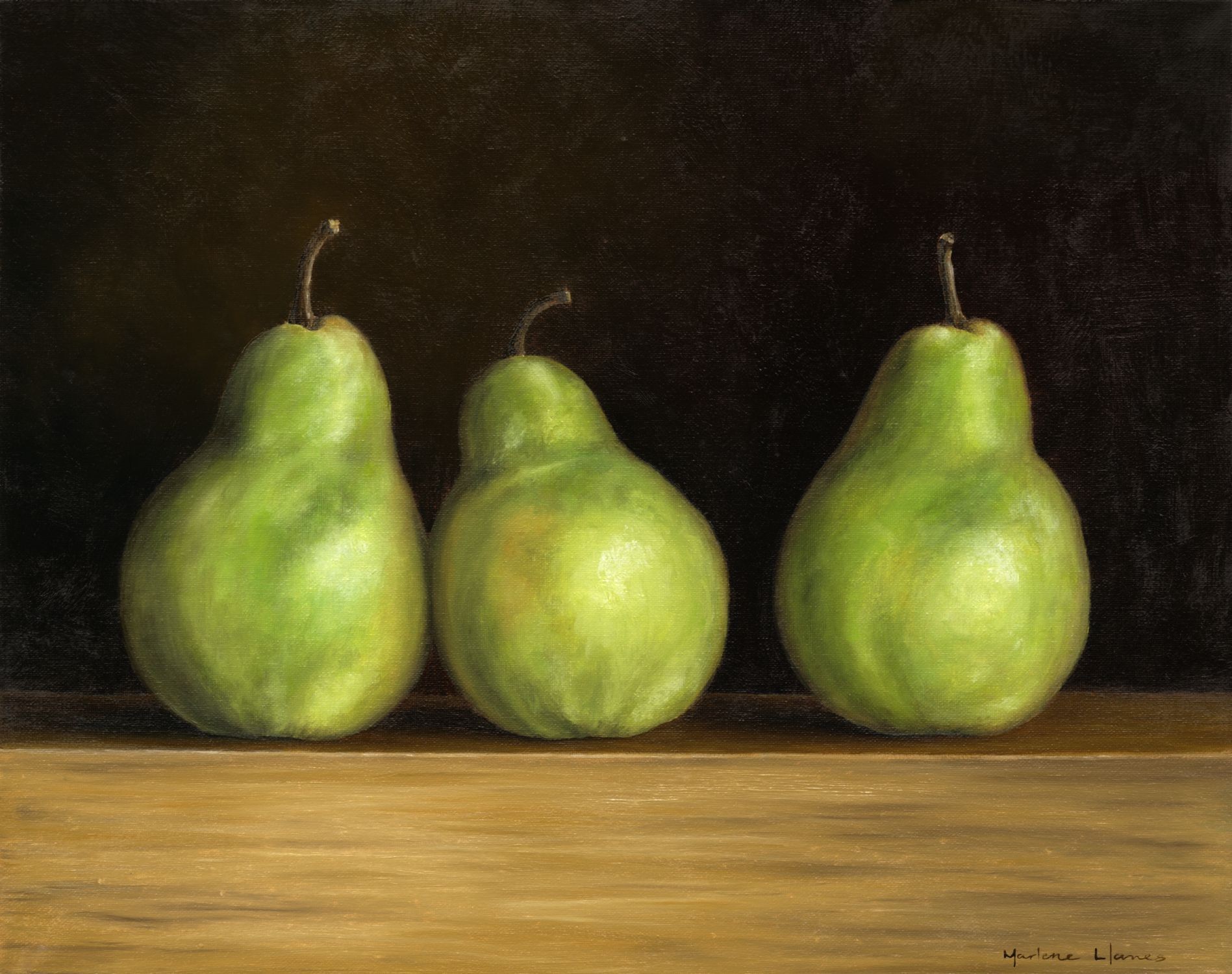Marlene Llanes, Pears (classical realistic fruits) Marlene Llanes, Pears (classical realistic fruits)