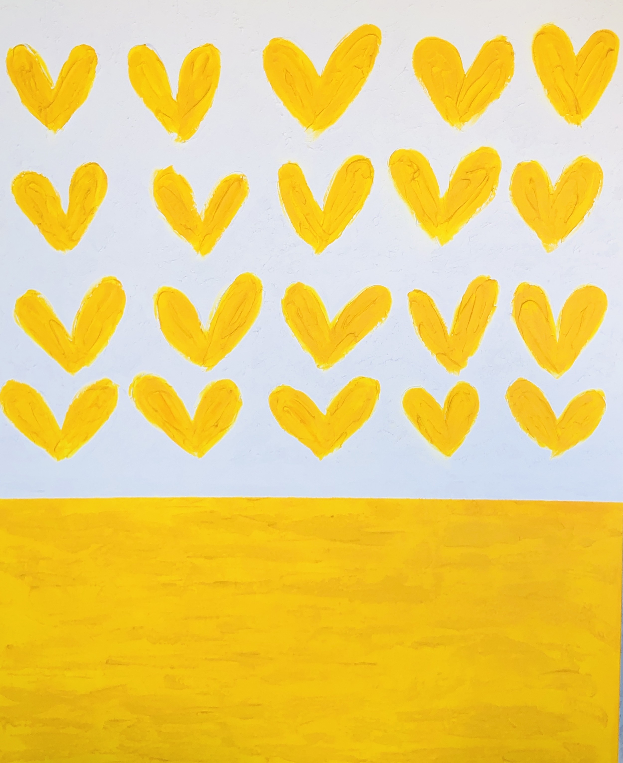 Nataliia Krykun, Yellow hearts - Love, Amour, Amore, Liebe 3D plaster, textured Nataliia Krykun, Yellow hearts - Love, Amour, Amore, Liebe 3D plaster, textured
