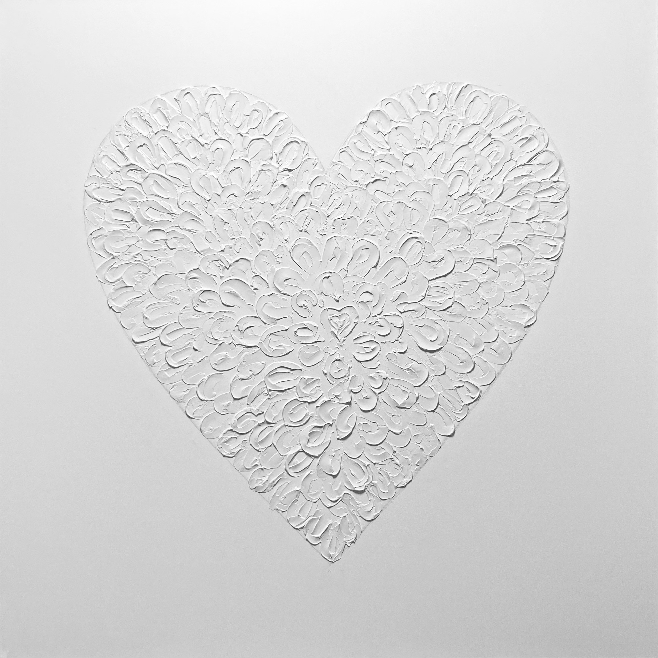 Nataliia Krykun, Heart white - Love, Amour, Amore, Liebe 3D plaster Nataliia Krykun, Heart white - Love, Amour, Amore, Liebe 3D plaster