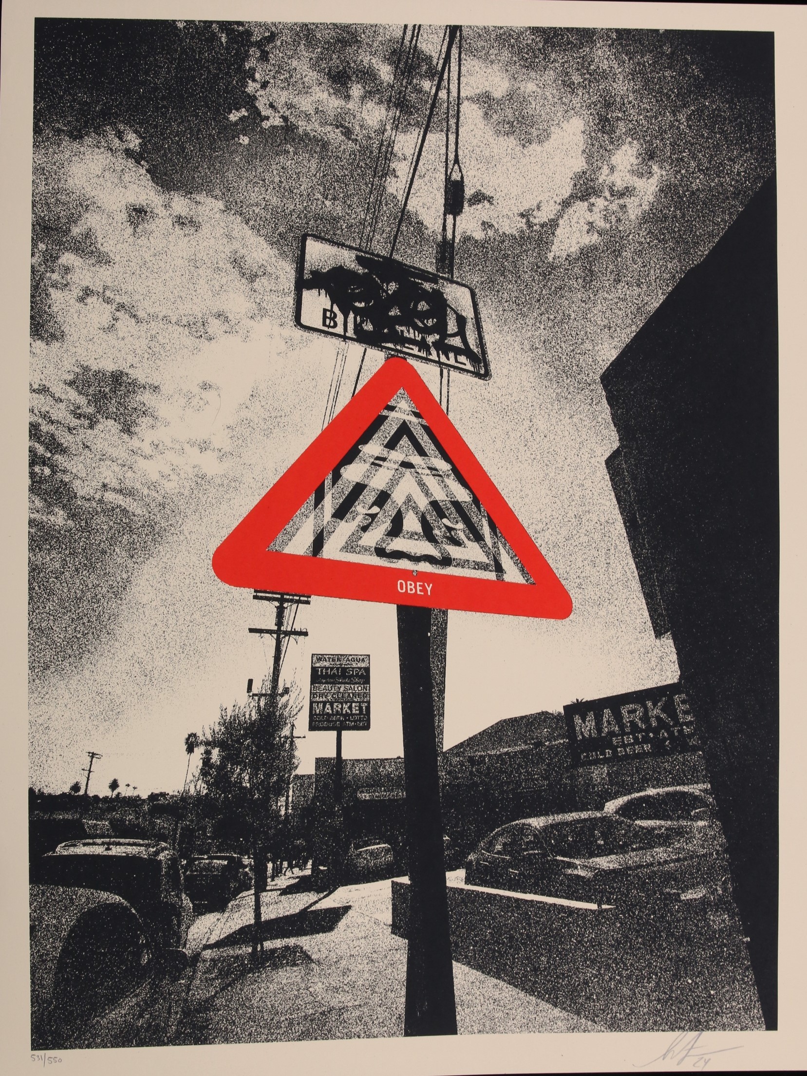 Shepard Fairey (Obey), Warning Sign Shepard Fairey (Obey), Warning Sign