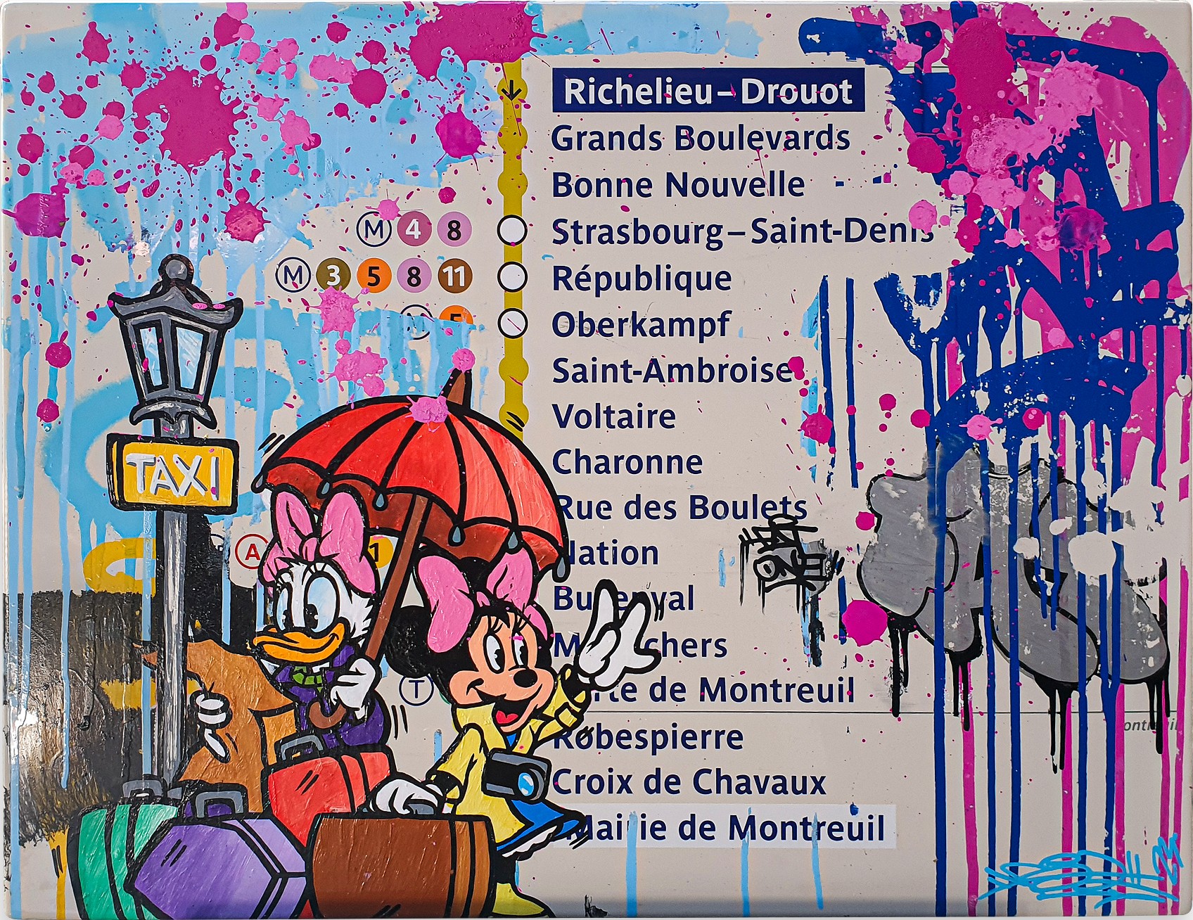 Fat, Minnie X Daisy - Paris Metro Sign Fat, Minnie X Daisy - Paris Metro Sign