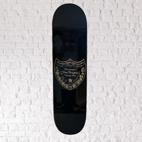 Sculpture, Dom Perignon skateboard, Guillaume & Anthony