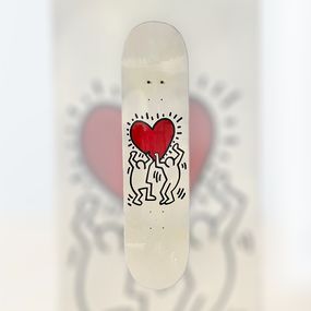 Sculpture, “Keith Haring style – Red heart” skateboard, Guillaume & Anthony