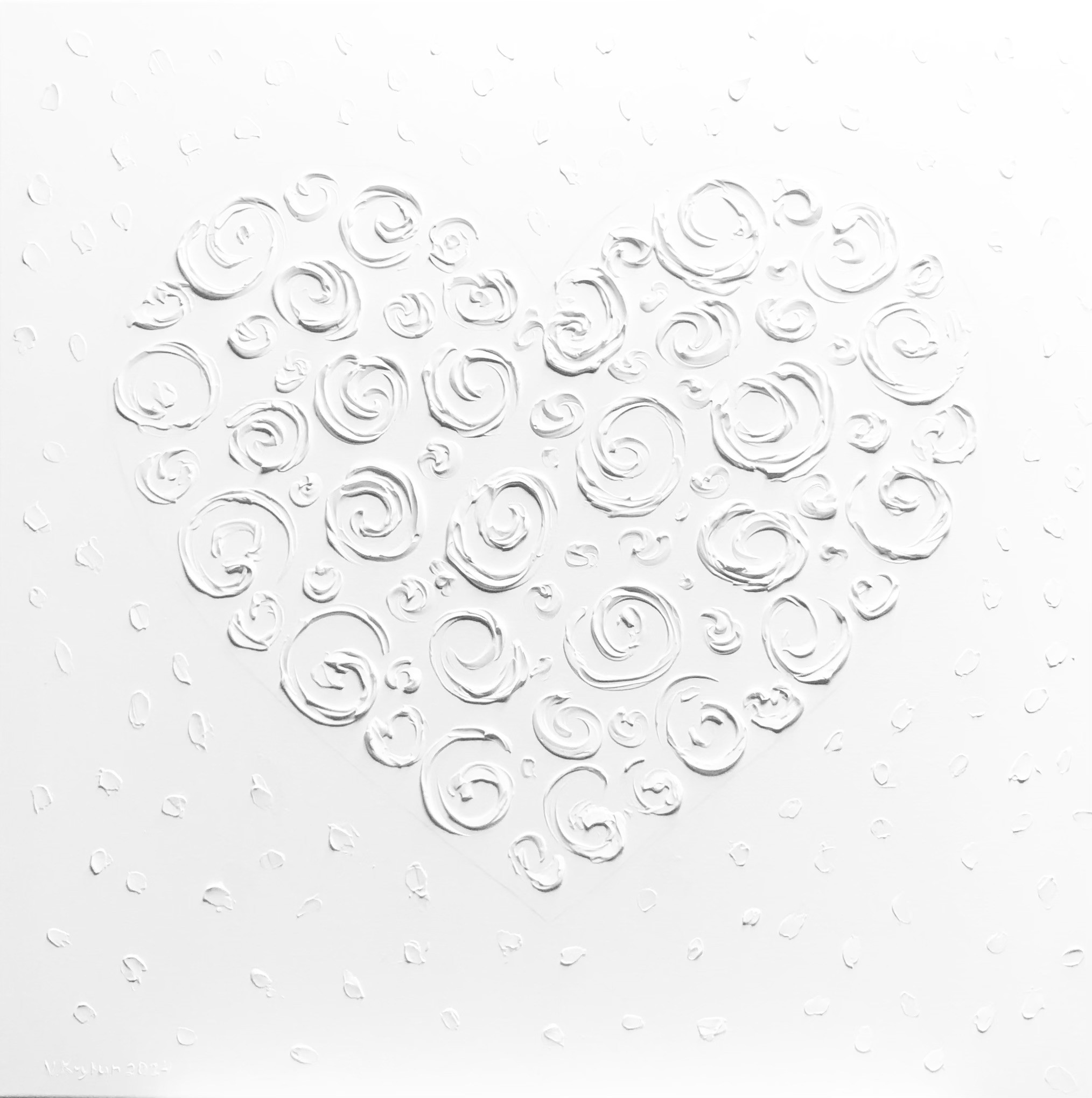 Nataliia Krykun, Heart in white- Love, Amour, Amore, Liebe 3D plaster Nataliia Krykun, Heart in white- Love, Amour, Amore, Liebe 3D plaster