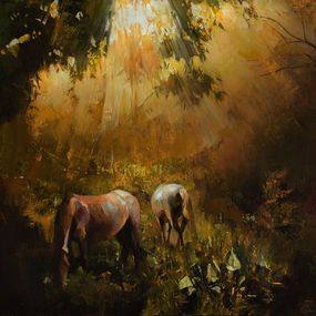 Gemälde, Whispers of the autumn forest, Vasyl Khodakivskyi
